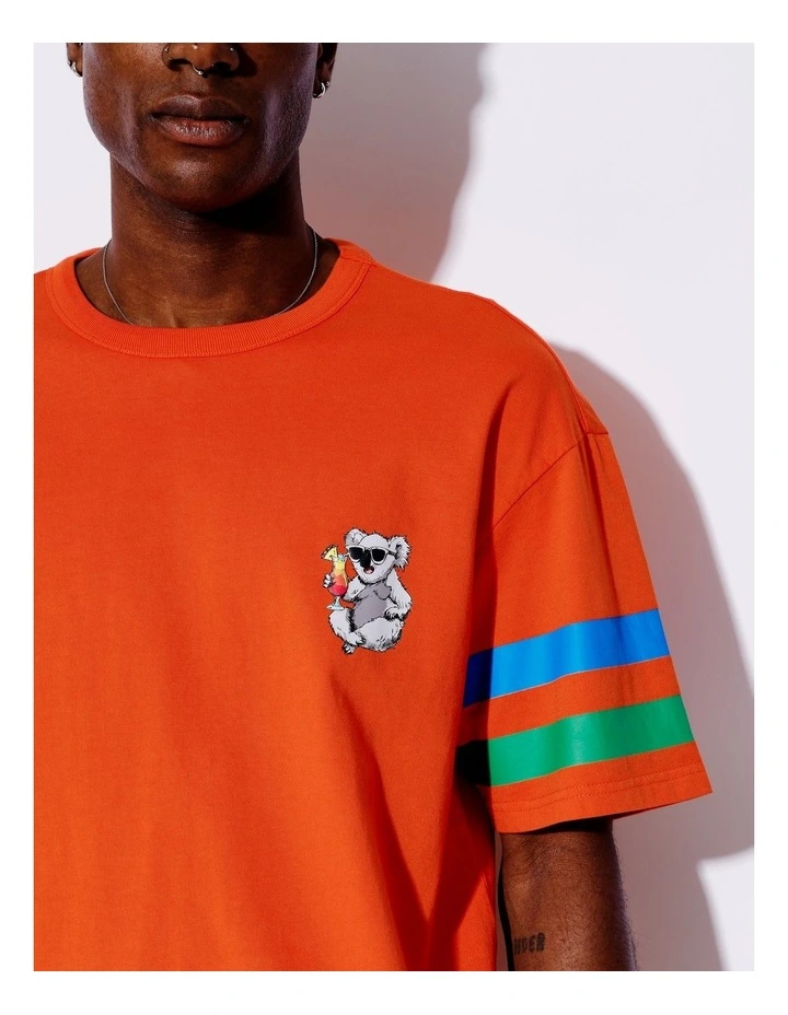 Pina Koala Print Oversize Tee in Orange image 4