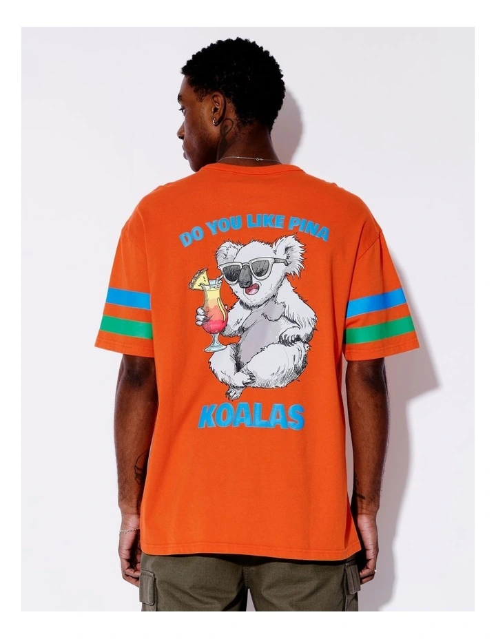 Pina Koala Print Oversize Tee in Orange image 5