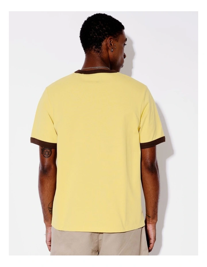 Lucky Punk Flocked Letter Tee in Yellow image 4