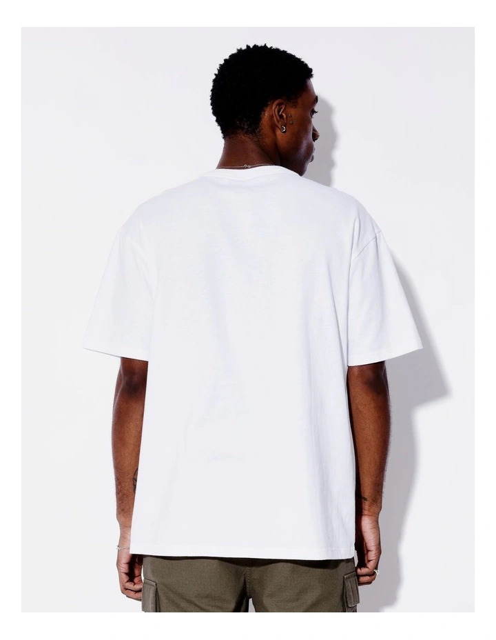 Xmas Story Print Oversize Tee in White image 5