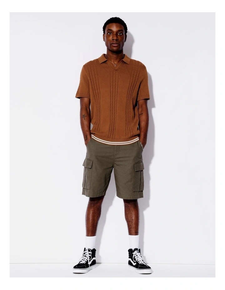 Nelson Knit Polo in Orange image 2