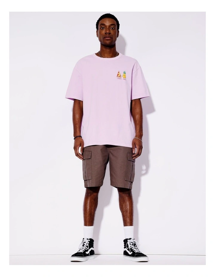 Hawaiian Oversized Placement Print Tee in Lilac image 3
