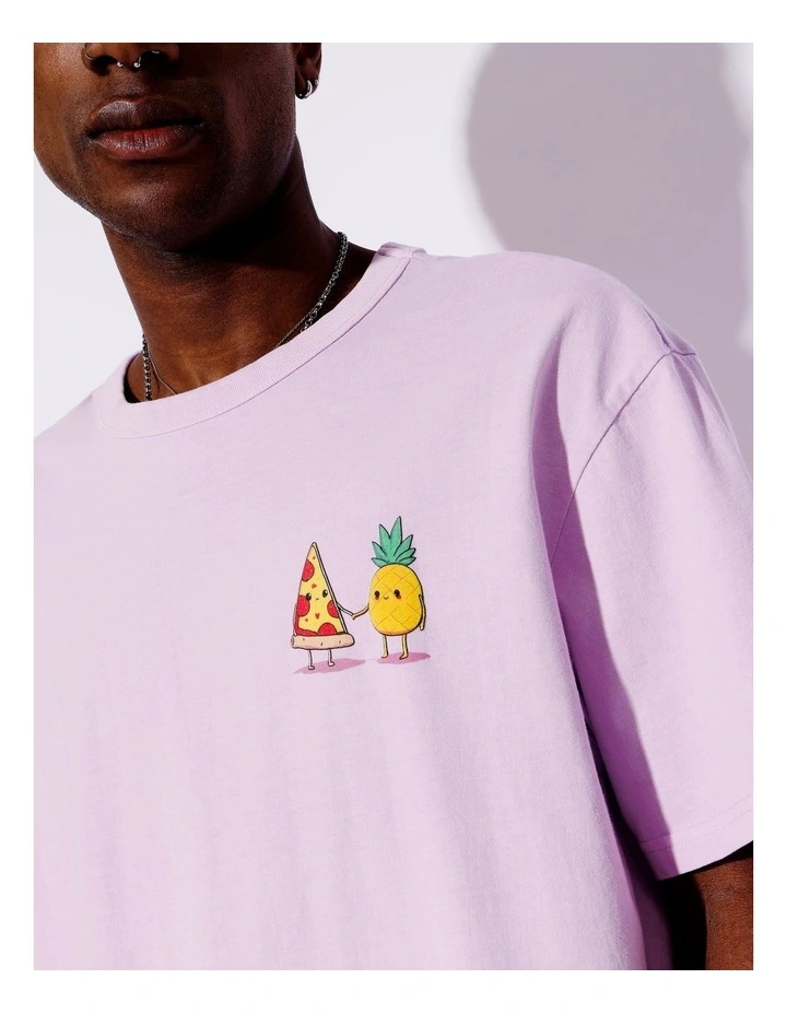 Hawaiian Oversized Placement Print Tee in Lilac image 4