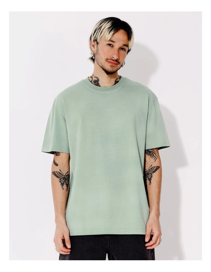 Garment Wash Tee in Green image 1