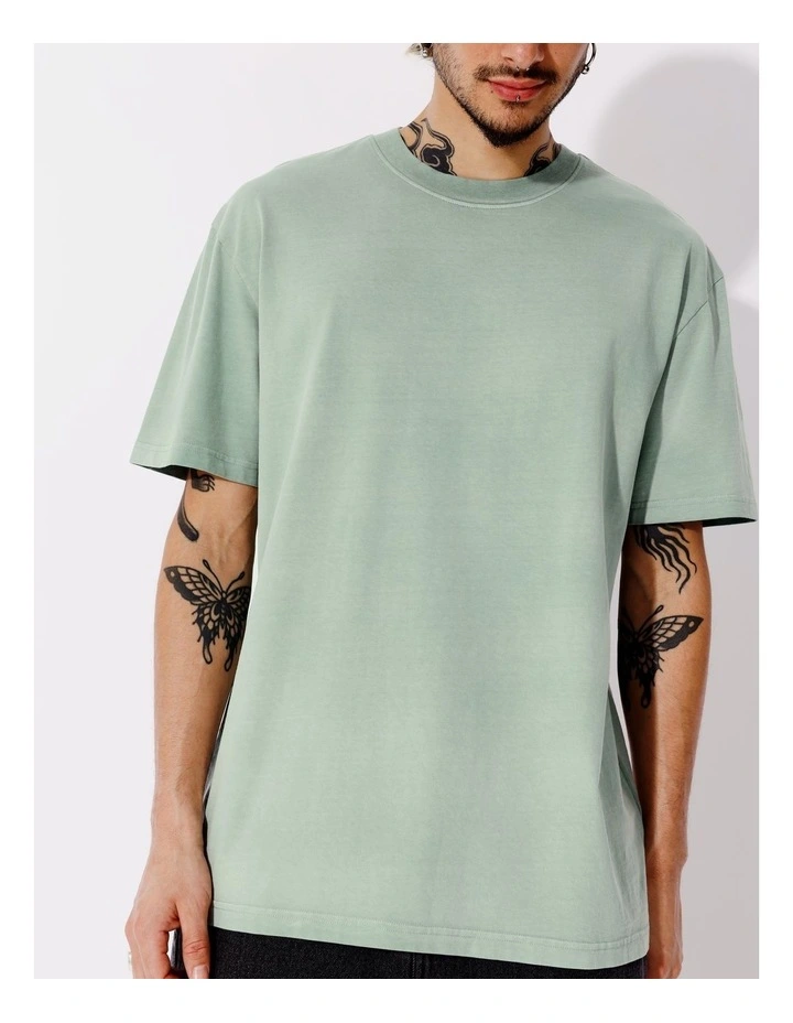 Garment Wash Tee in Green image 4