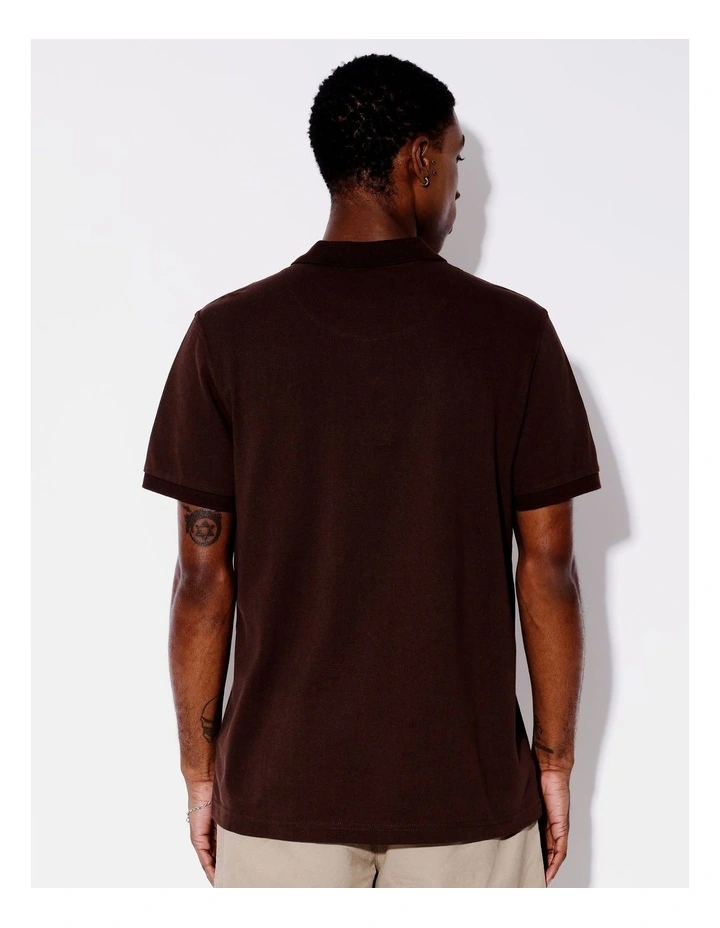 Stockton Stripe Short Sleeve Polo in Brown image 5