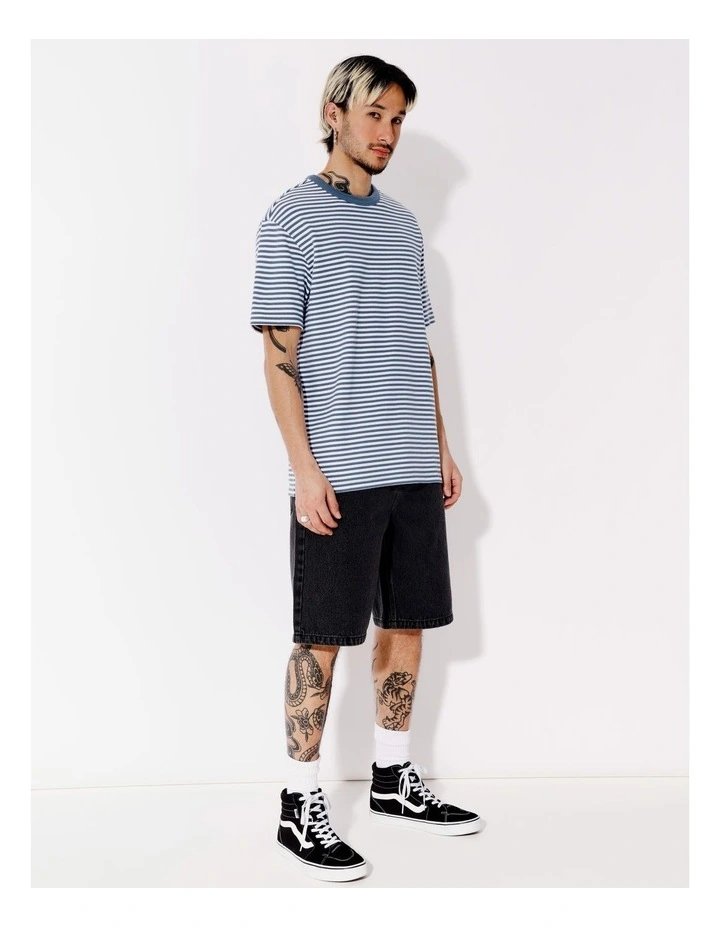 Spencer Stripe Oversize Short Sleeve Tee in Blue image 5