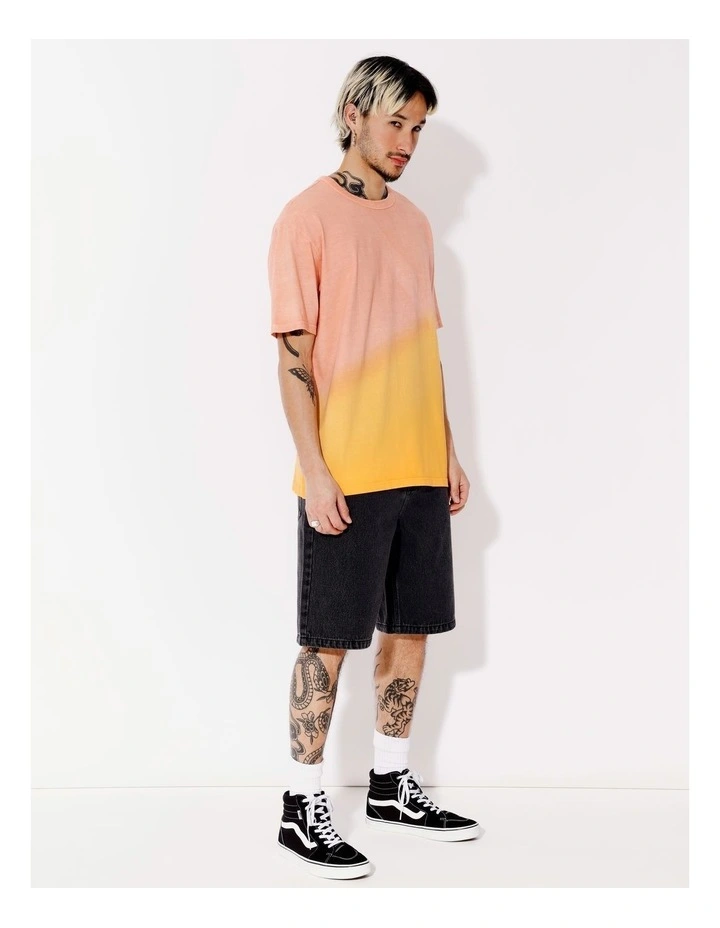 Dip Dye Oversize Short Sleeve Short Sleeve Tee in Pink image 2