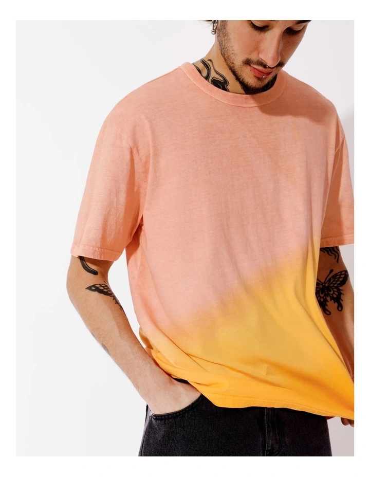 Dip Dye Oversize Short Sleeve Short Sleeve Tee in Pink image 3