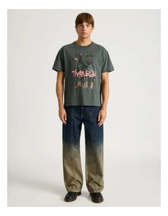 Ombre Wide Leg Jeans in Brown