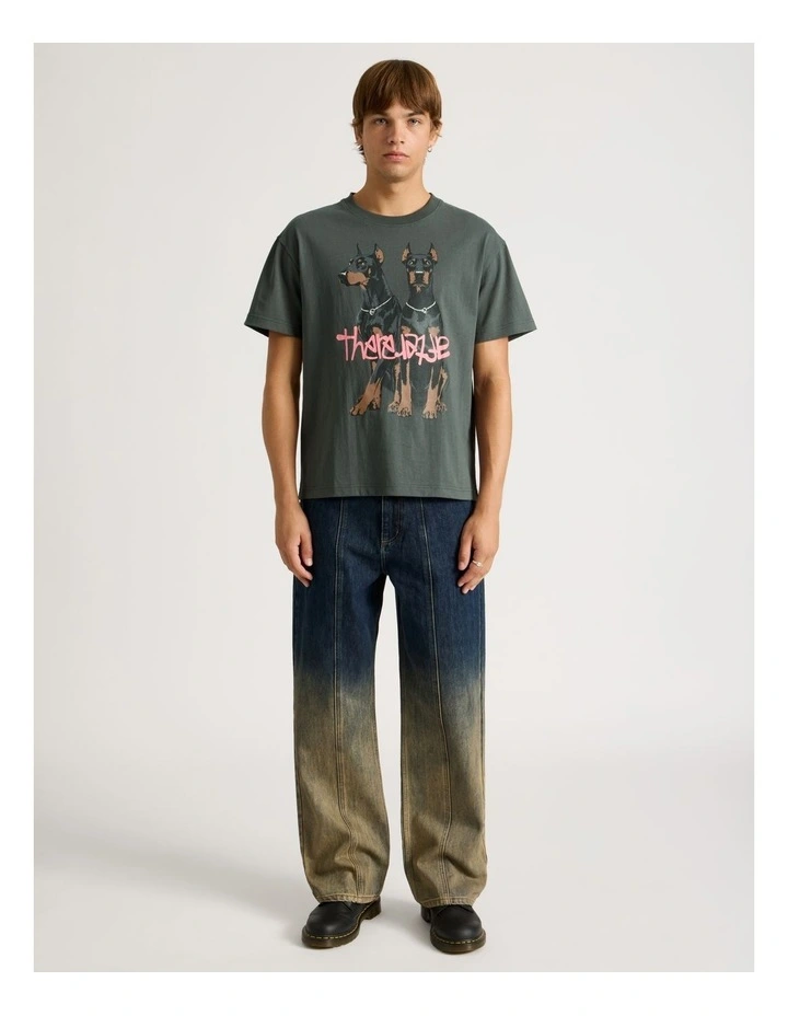 Ombre Wide Leg Jeans in Brown image 1