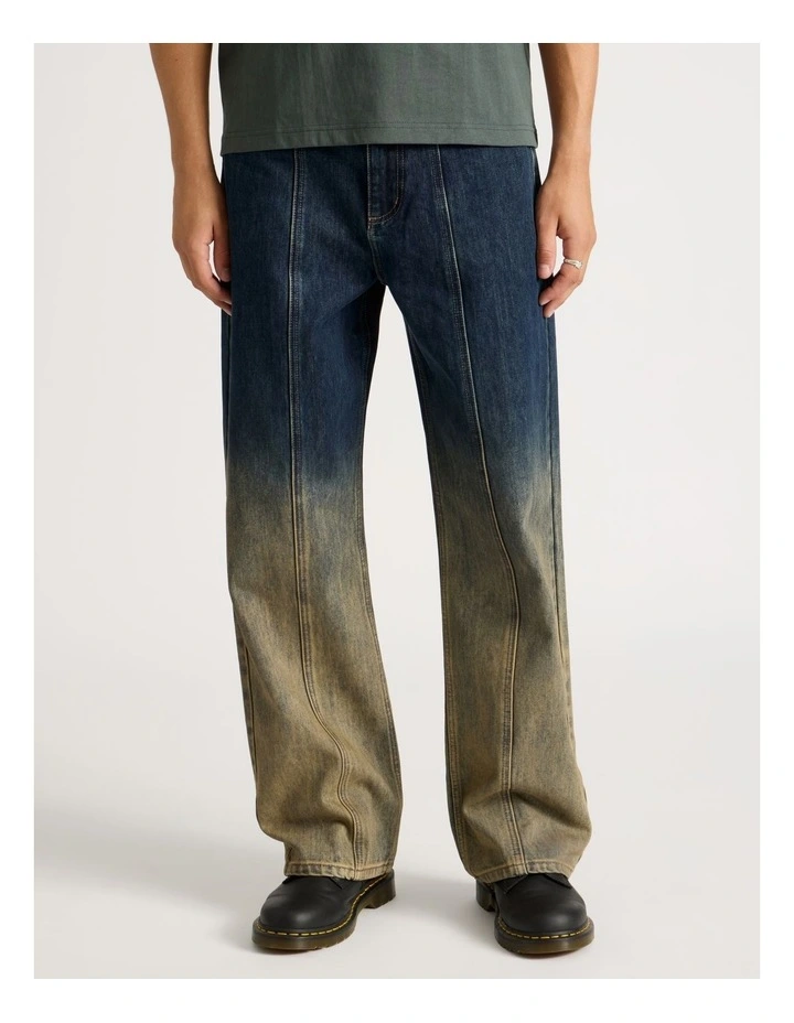 Ombre Wide Leg Jeans in Brown image 2