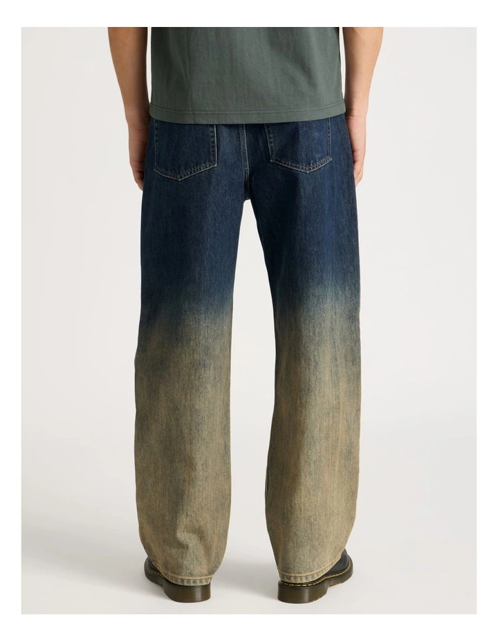 Ombre Wide Leg Jeans in Brown image 5