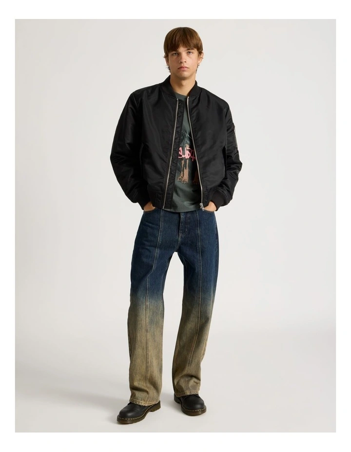 Ombre Wide Leg Jeans in Brown image 7