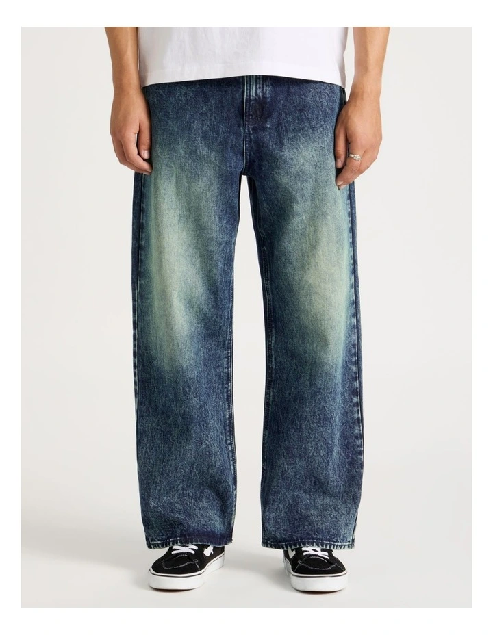 Wide Leg Denim Jeans in Dark Denim image 2