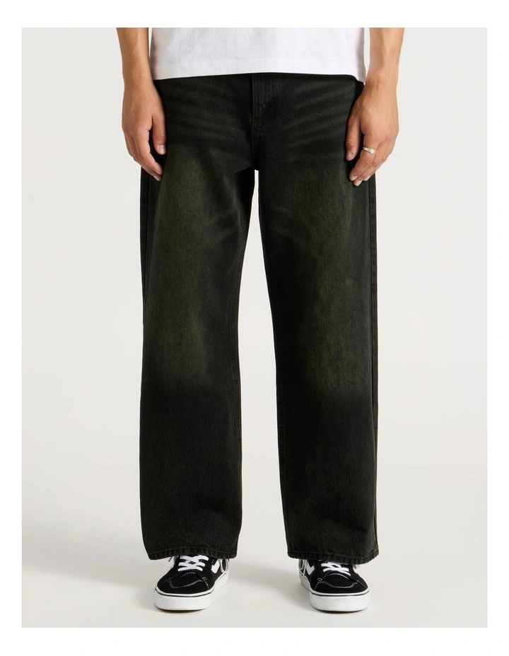 Wide Leg Denim Jeans in Black image 2