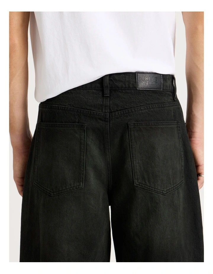 Wide Leg Denim Jeans in Black image 4