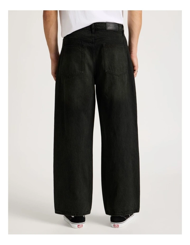 Wide Leg Denim Jeans in Black image 5