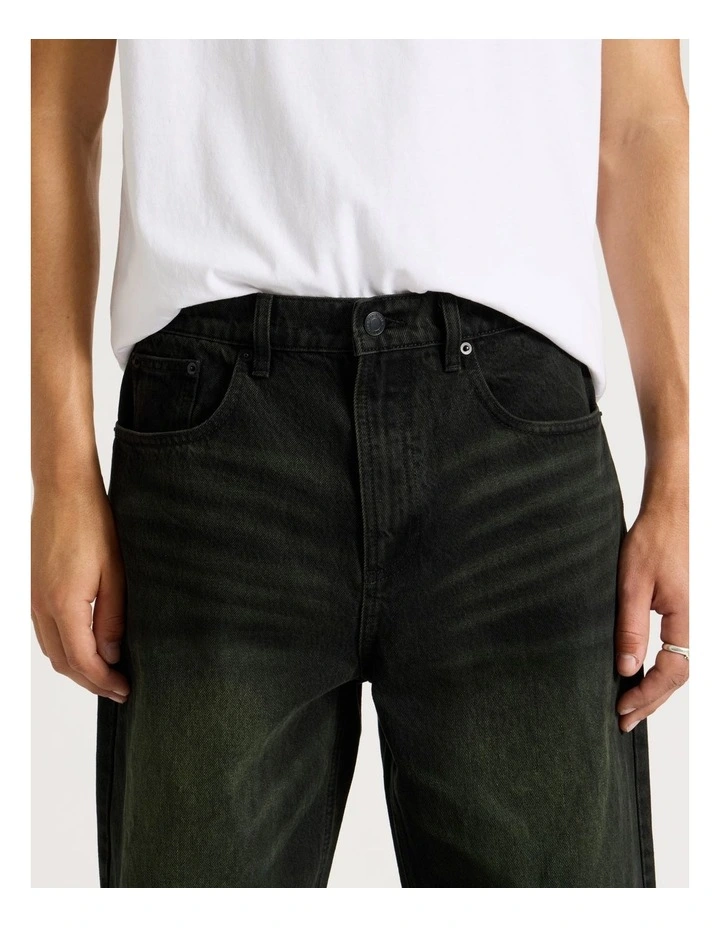 Wide Leg Denim Jeans in Black image 6