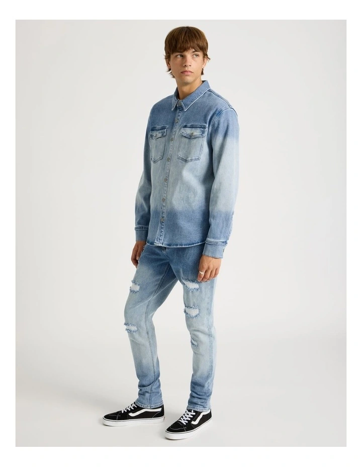 Rip & Repair Slim Jeans in Blue image 5