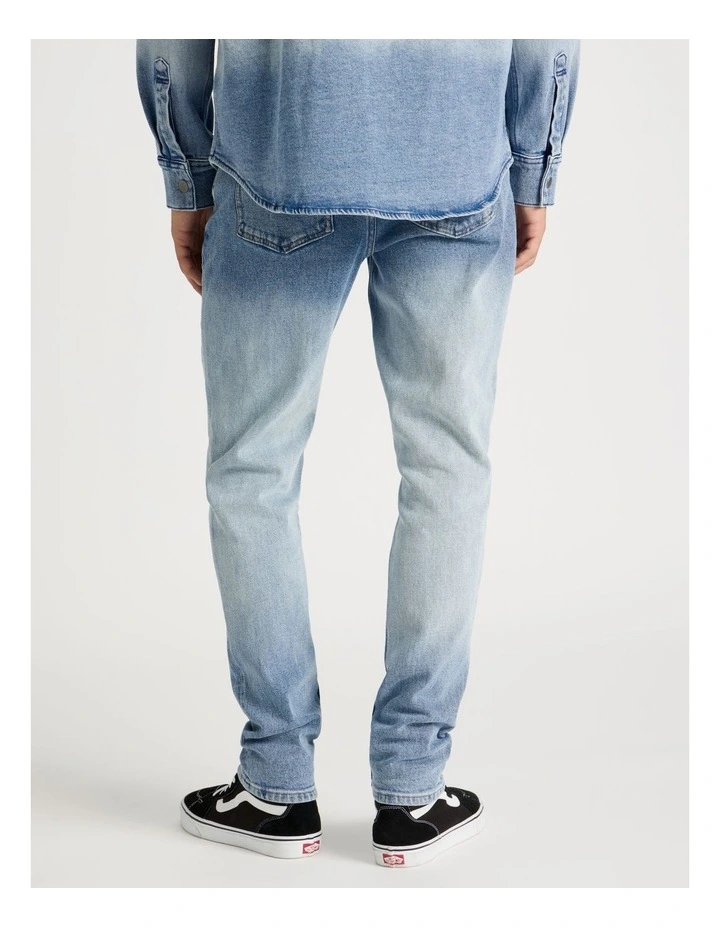 Rip & Repair Slim Jeans in Blue image 6