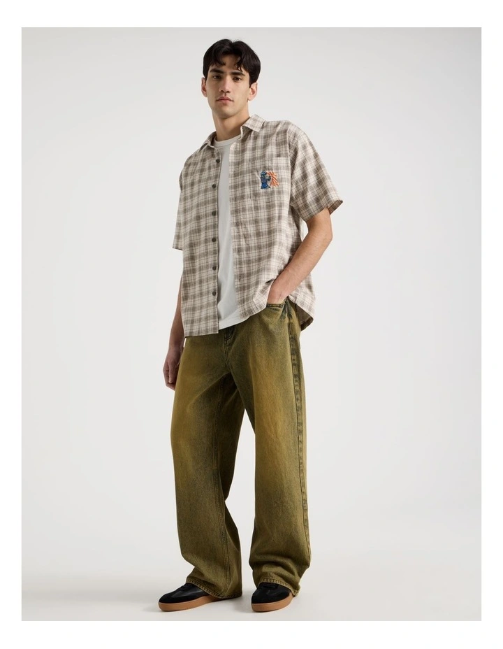 Wide Leg Coloured Jean in Yellow image 1