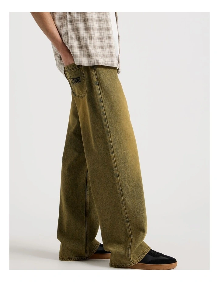 Wide Leg Coloured Jean in Yellow image 2