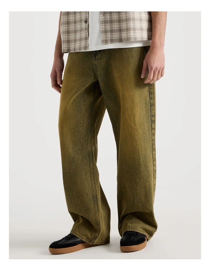 Wide Leg Coloured Jean in Yellow image 5