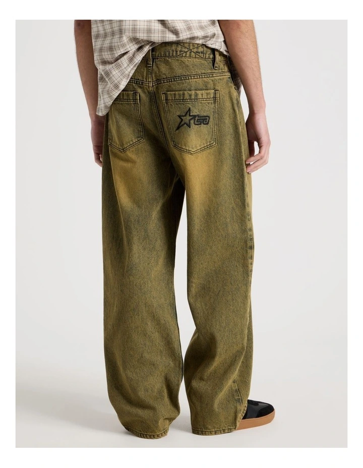 Wide Leg Coloured Jean in Yellow image 6