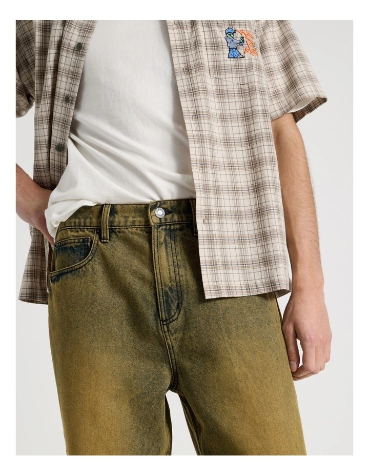 Wide Leg Coloured Jean in Yellow image 7