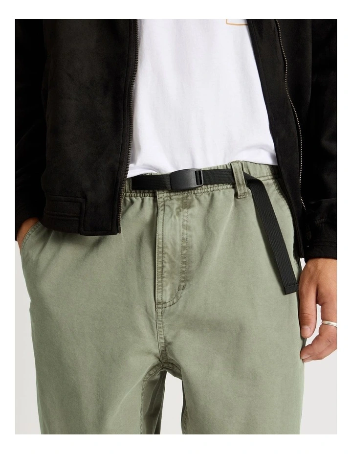 Built-In Belt Jogger Pants in Sand image 4