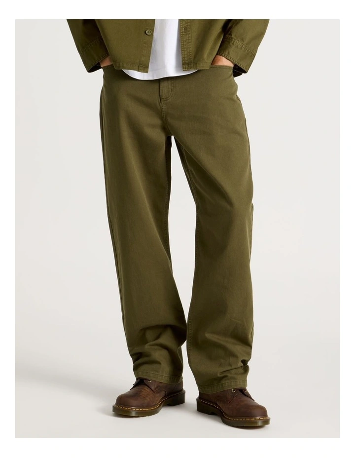 5-Pocket Straight Leg Pants in Olive image 2