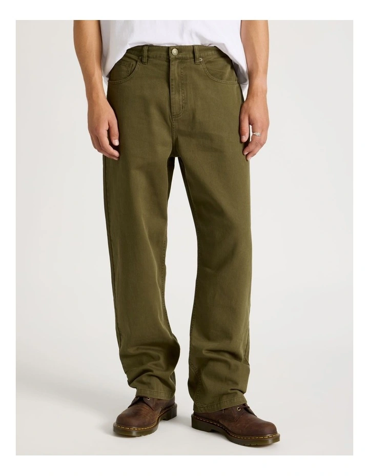 5-Pocket Straight Leg Pants in Olive image 4