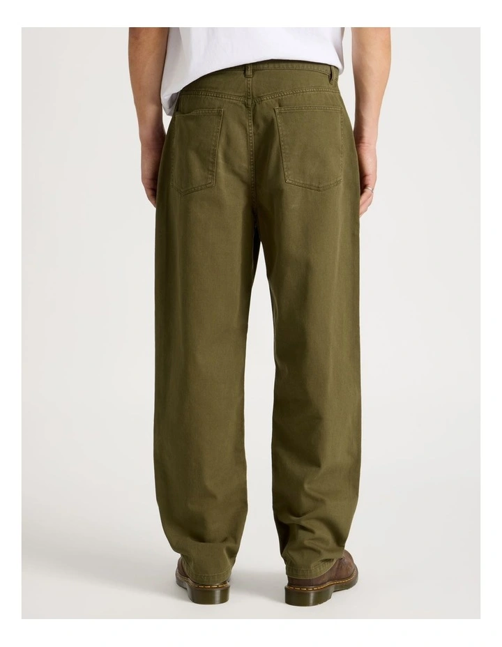 5-Pocket Straight Leg Pants in Olive image 5