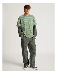 Built In Belt Cargo Pants in Petrol