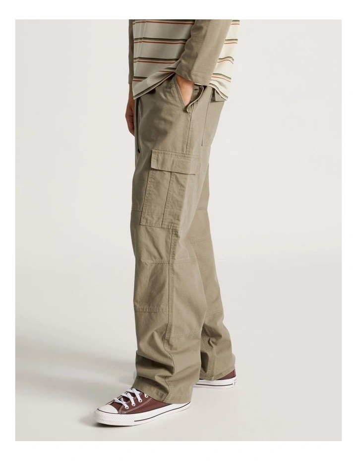 Built In Belt Cargo Pants in Sand image 4