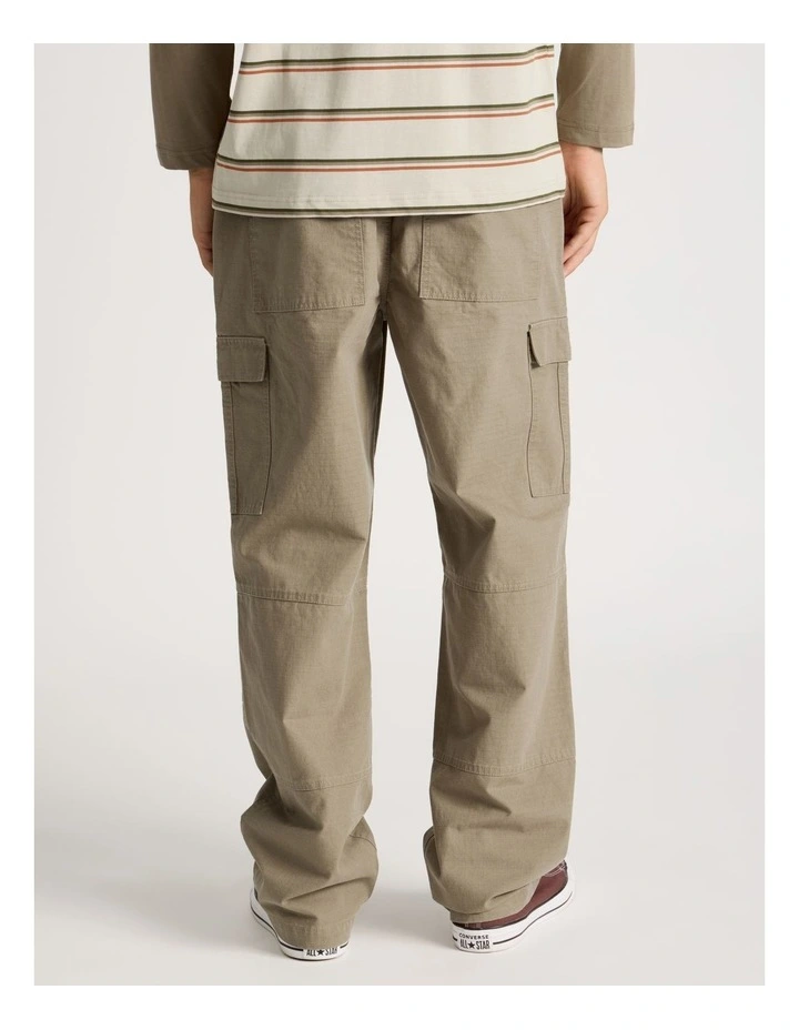Built In Belt Cargo Pants in Sand image 6