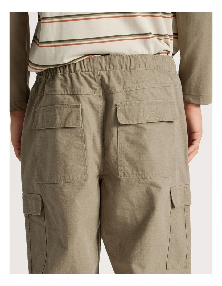 Built In Belt Cargo Pants in Sand image 7