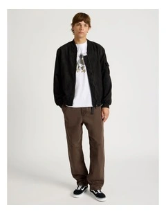 Built-In Belt Jogger Pants in Brown