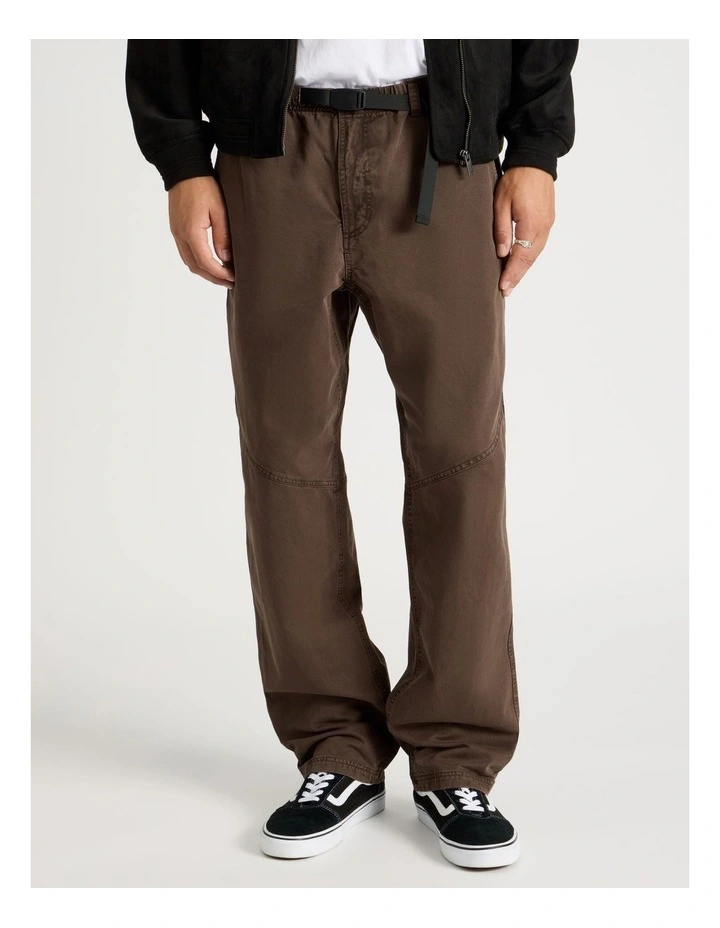 Built-In Belt Jogger Pants in Brown image 2