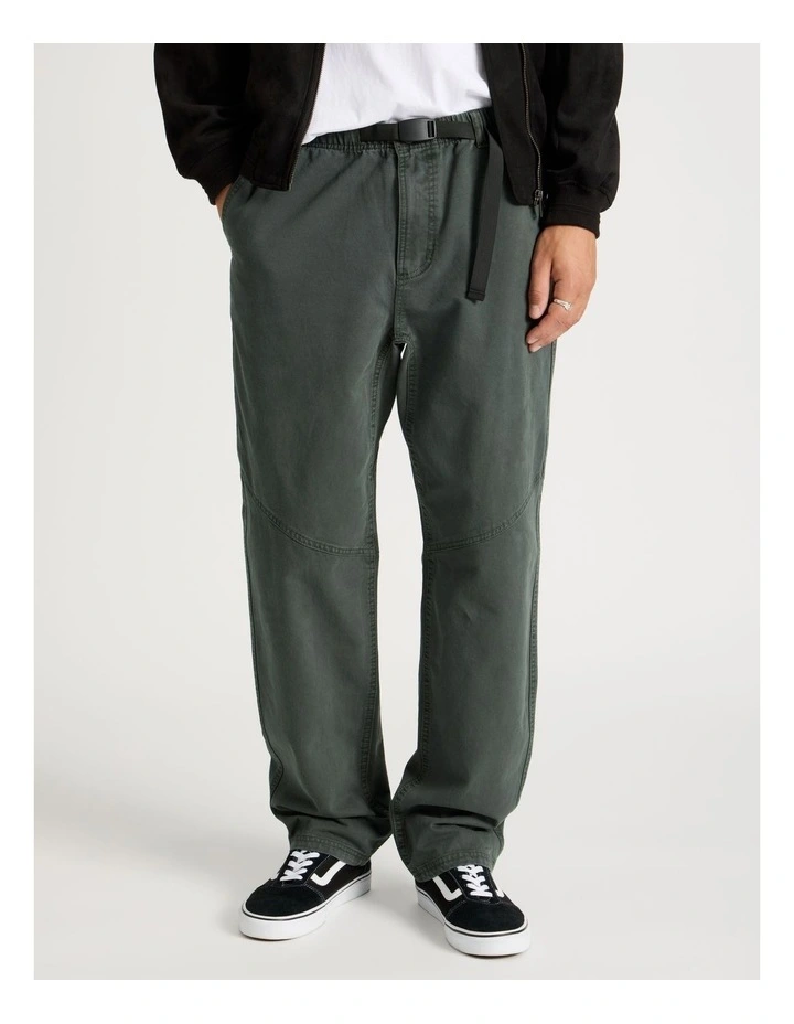 Built-In Belt Jogger Pants in Petrol image 3