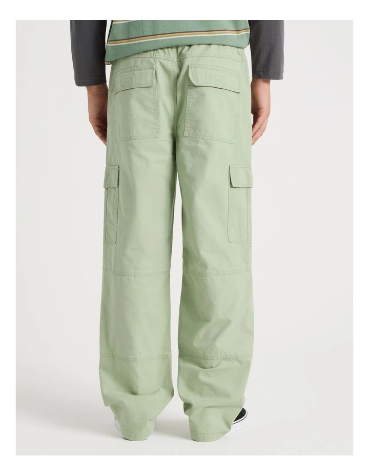 Built In Belt Cargo Pants in Green image 5