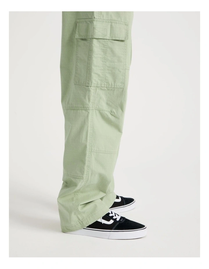 Built In Belt Cargo Pants in Green image 7