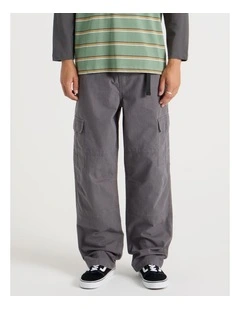 Built In Belt Cargo Pants in Grey