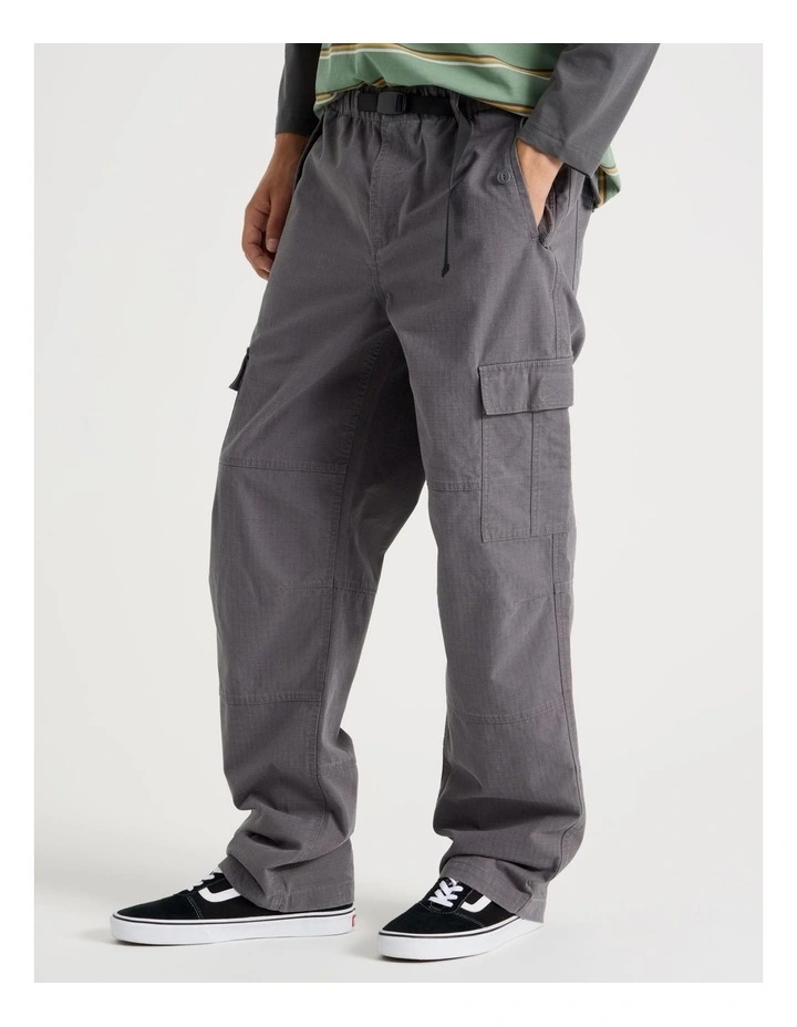 Built In Belt Cargo Pants in Grey image 4