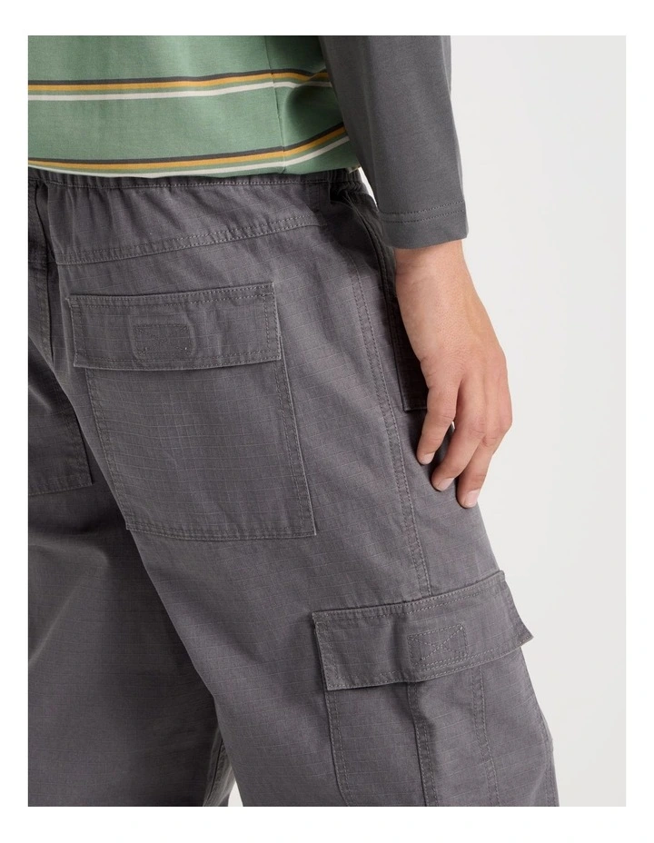 Built In Belt Cargo Pants in Grey image 7