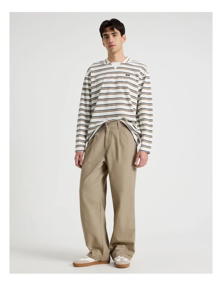Wide Leg Chino Pant in Brown image 3