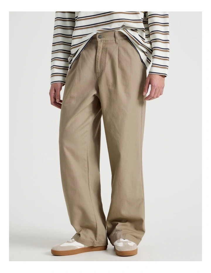 Wide Leg Chino Pant in Brown image 4
