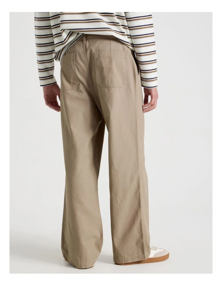 Wide Leg Chino Pant in Brown image 6