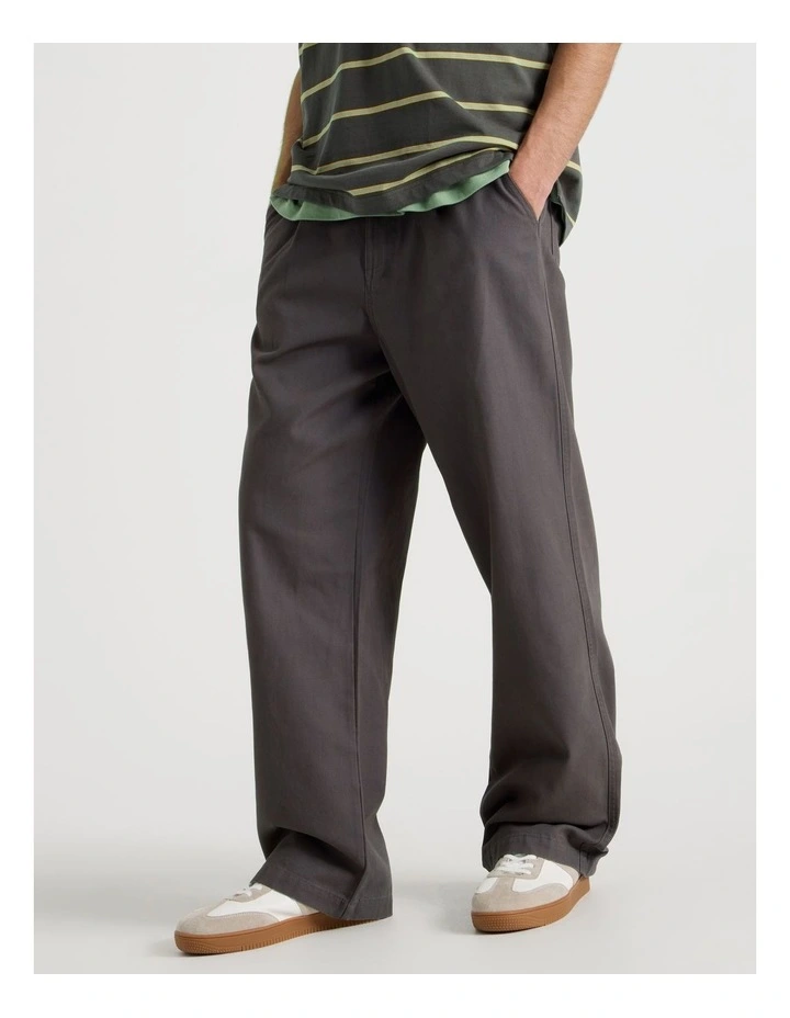 Wide Leg Chino Pant in Grey image 2